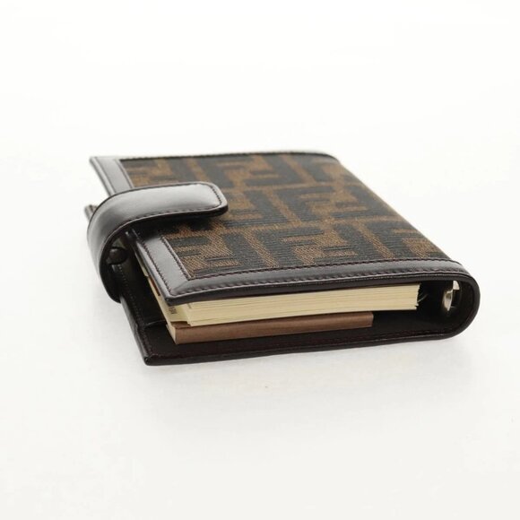 FENDI Zucca Canvas Planner Black Brown Auth sw1689V - Picture 9 of 16
